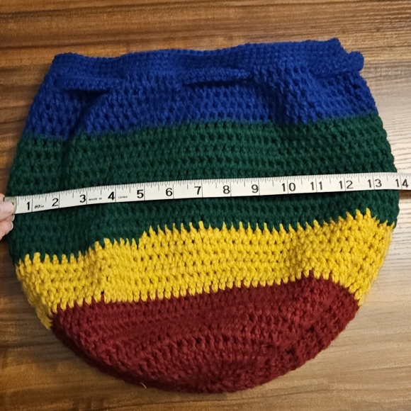 Crochet Drawstring Backpack - Rainbow - Picture 4 of 6